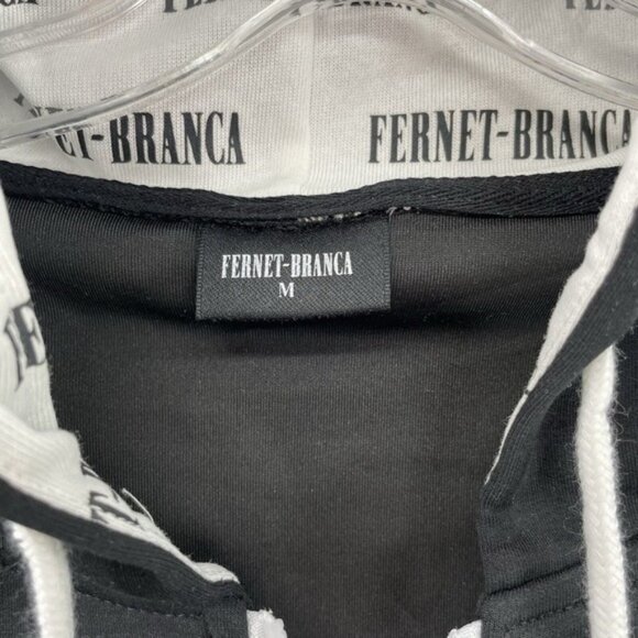 Fernet Branca Hoodie Men Medium Black Full Zip Milano Sportswear Training Travel - Picture 5 of 14